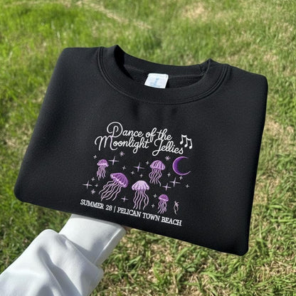 Embroidered Jellyfish Sweatshirt: Funny Gamer Ocean Crewneck