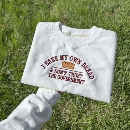 Raccoon Embroidered Sweatshirt, Funny Sourdough Baking Crewneck