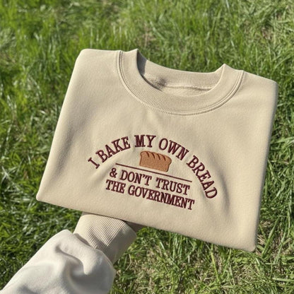 Raccoon Embroidered Sweatshirt, Funny Sourdough Baking Crewneck