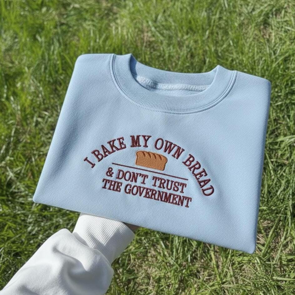 Raccoon Embroidered Sweatshirt, Funny Sourdough Baking Crewneck