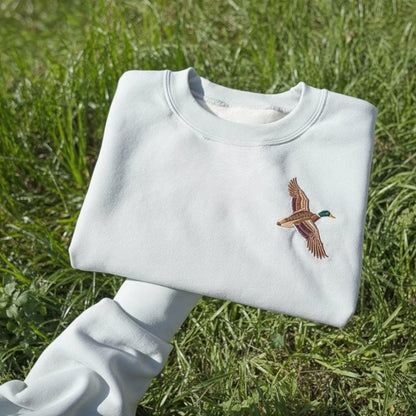 Mallard Duck Embroidered Crewneck Sweatshirt, Nature Lover Gift