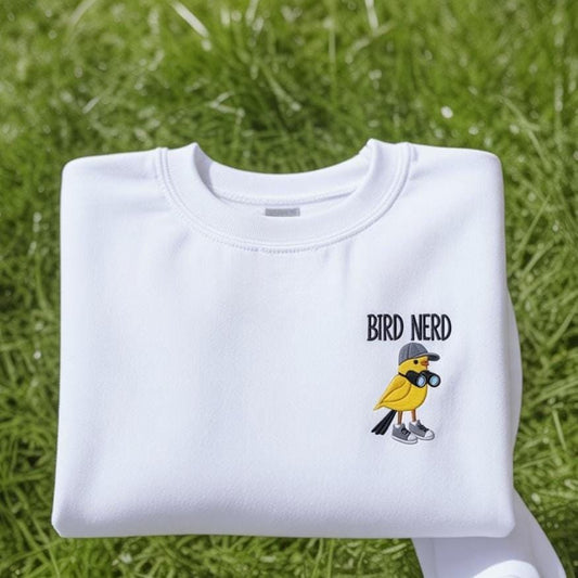 Embroidered Bird Nerd Shirt, Funny Bird Watcher Gift