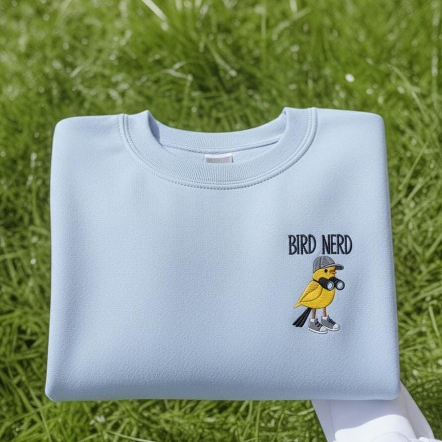 Embroidered Bird Nerd Shirt, Funny Bird Watcher Gift