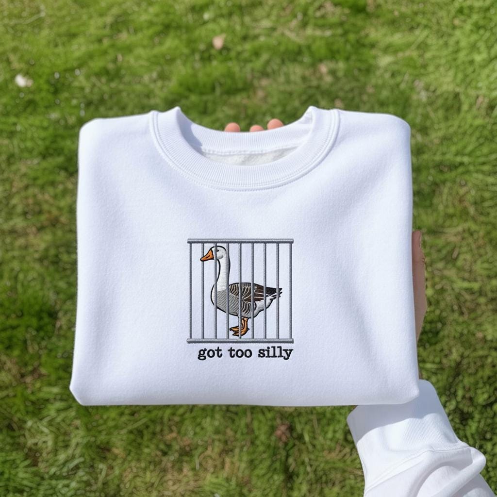 Embroidered Silly Goose Shirt, Funny Goose Gift