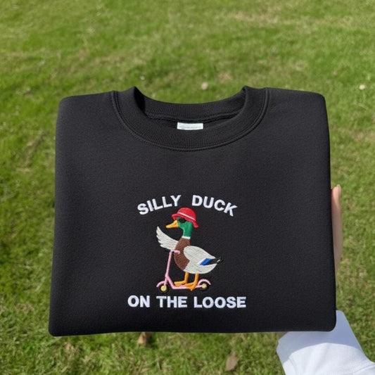 Embroidered Silly Goose Shirt, Funny Duck Design