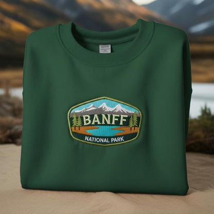 Banff mountain lake Embroidered Sweatshirt, Utah Stamp Jumper, Vintage National Park Crewneck, Travel Gift for Hiker