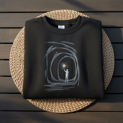 Sweatshirt Faith Embroidered Sweatshirt, Child Holding God’s Light Crewneck, Christian Jesus Gift