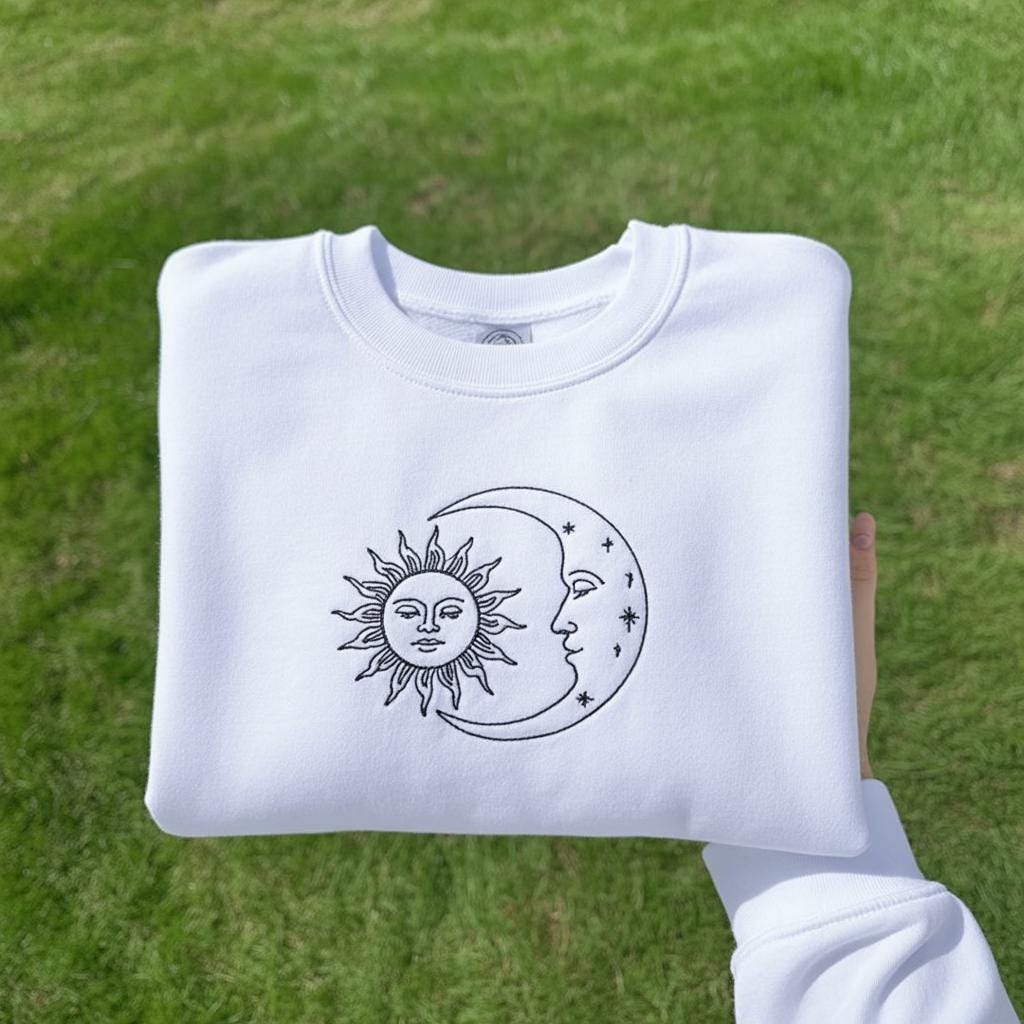 Custom State Flower Embroidered Crewneck Sweatshirt | USA Souvenir Gift