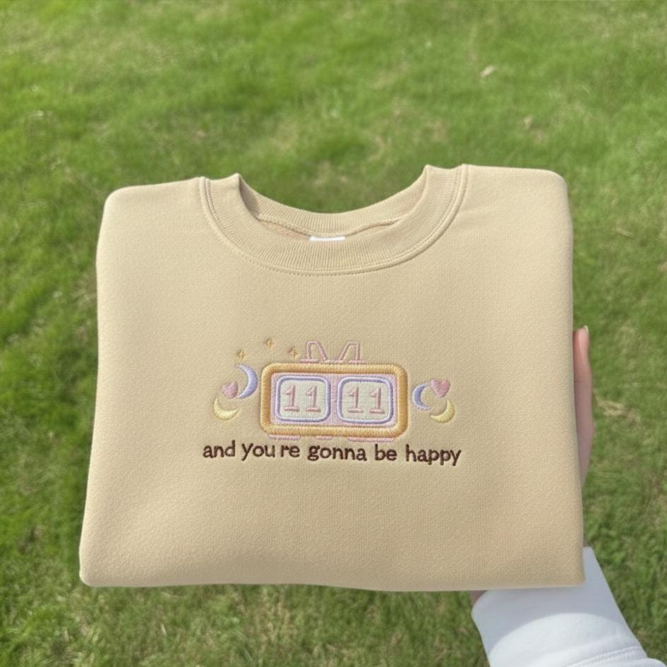 Shirt 1111 Dream Time Embroidered Shirt, Angel Number Sweatshirt, Manifestation Quote Embroidery Gift