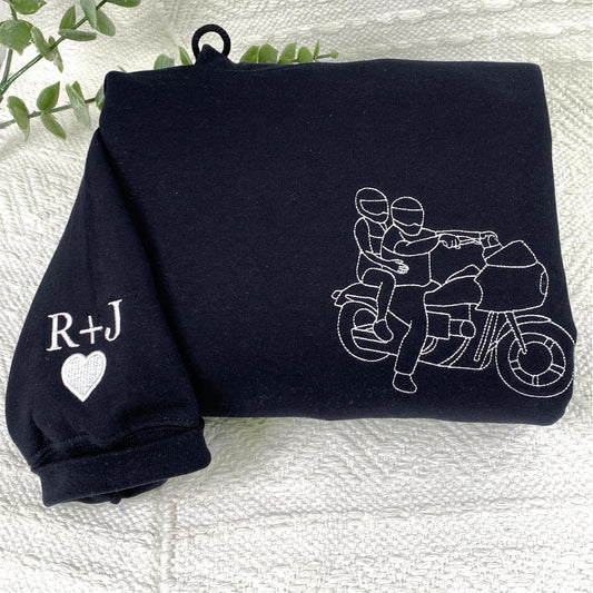 Custom Embroidered Motorcycle Sweatshirt, Personalized Car Hoodie, Car Lover Gift
