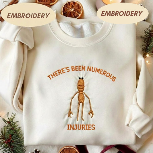 Embroidered There's Been Numerous Injuries Shirt, Marcus The Worm Meme Shirt, Brain Rot shirt, Robert Help Marcus The Worm Ugly Shirt