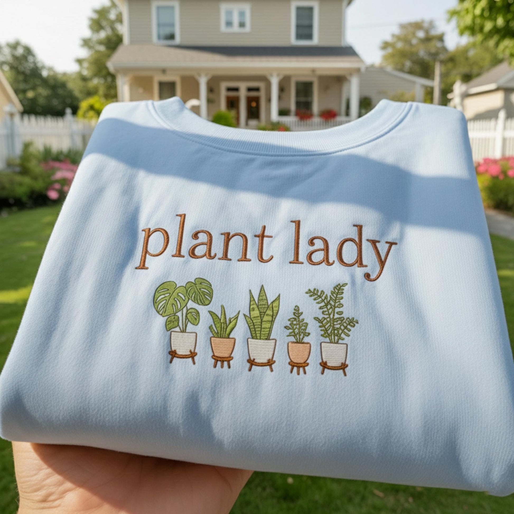 Plant Lady Embroidered Sweatshirt, Houseplant Lover Gift, Botanical Garden Crewneck, Crazy Plant Lady Shirt, Aesthetic Gardening Pullover