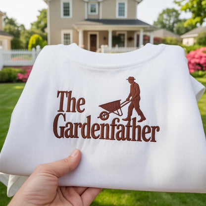 The Gardenfather Embroidered Sweatshirt, Funny Gardening Gift for Dad, Gardener Crewneck, Grandpa Garden Shirt, Aesthetic Nature Pullover