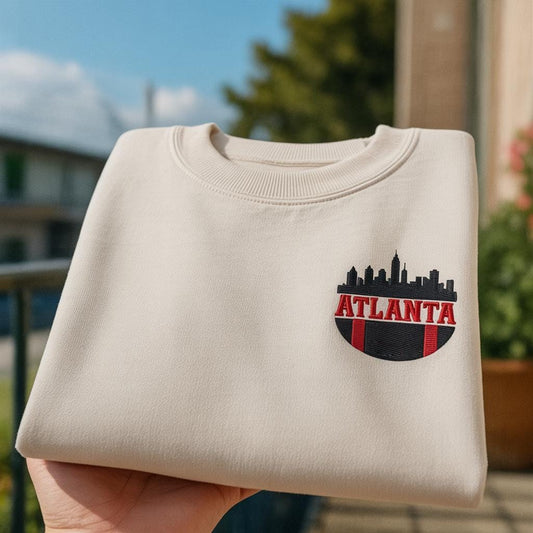 Embroidered American Football Sweatshirt, Atlanta Sweatshirt, Game Day Football Shirt, Custom Football City, Football Sweatshirt