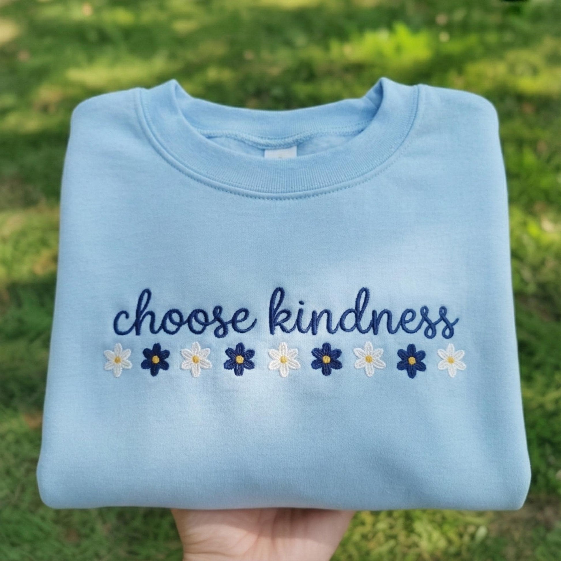 Choose Kindness Embroidered Shirt, Floral Positive Quote Sweatshirt, Mental Health Matters Crewneck, Aesthetic Wildflower Kindness Shirt