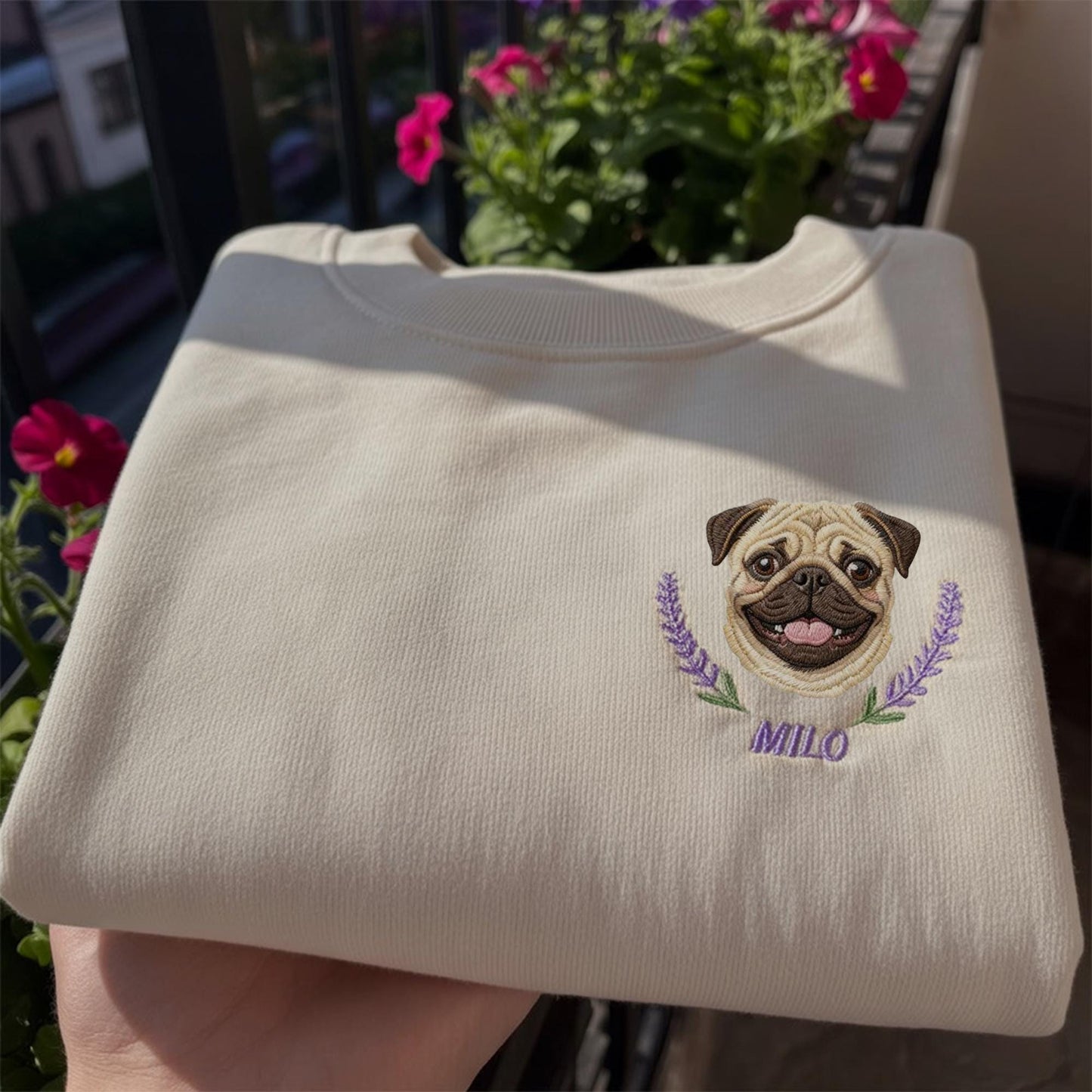 Custom Dog Face Embroidered Sweatshirt, Personalized Cat Photo Hoodie, Pet Portrait T-Shirt, Embroidery Sweater, Gift for Pet Lovers