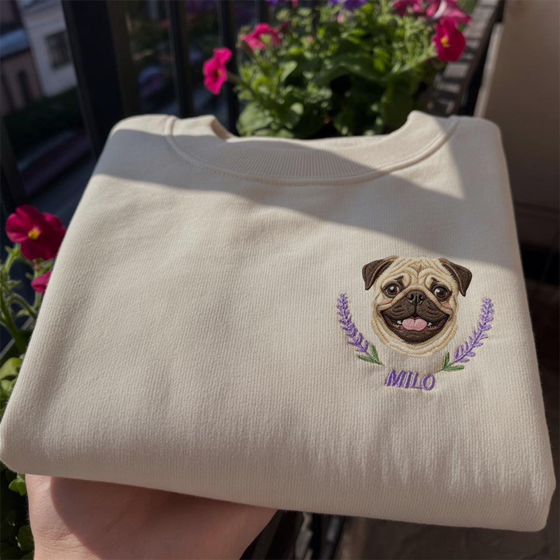 Custom Dog Face Embroidered Sweatshirt, Personalized Cat Photo Hoodie, Pet Portrait T-Shirt, Embroidery Sweater, Gift for Pet Lovers