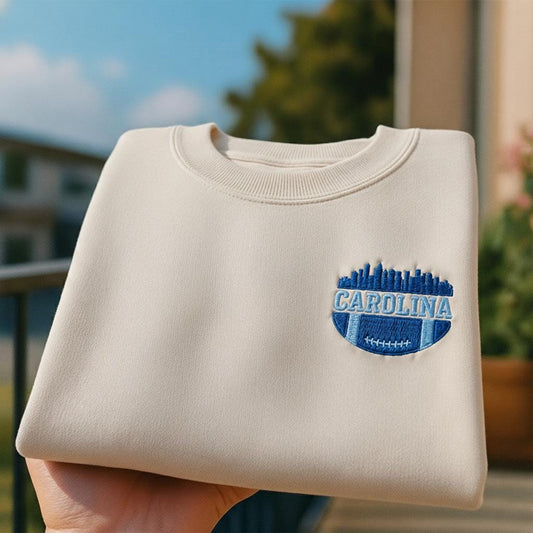 Embroidered American Football Sweatshirt, Carolina Sweatshirt, Game Day Football Shirt, Custom Football City, Football Sweatshirt
