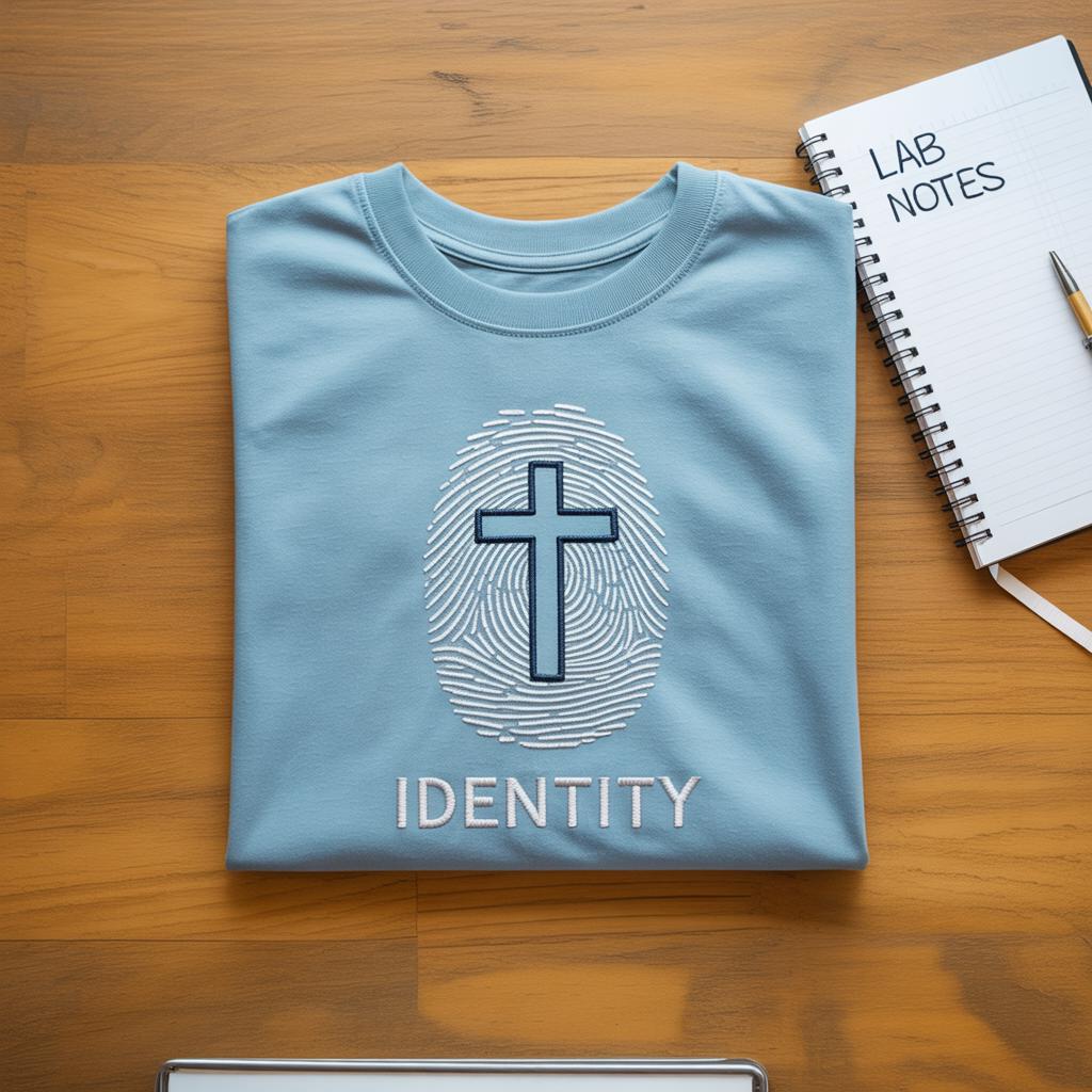 Sweatshirt Christian Identity Cross Embroidered Sweatshirt, Faith Fingerprint Design Crewneck, Inspirational Religious Gift