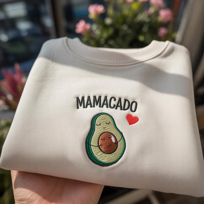 Mamacado Embroidered Sweatshirt, Funny Avocado Pregnancy Crewneck, New Mom Gift, Baby Shower Gift, Cute Pregnancy Reveal Shirt
