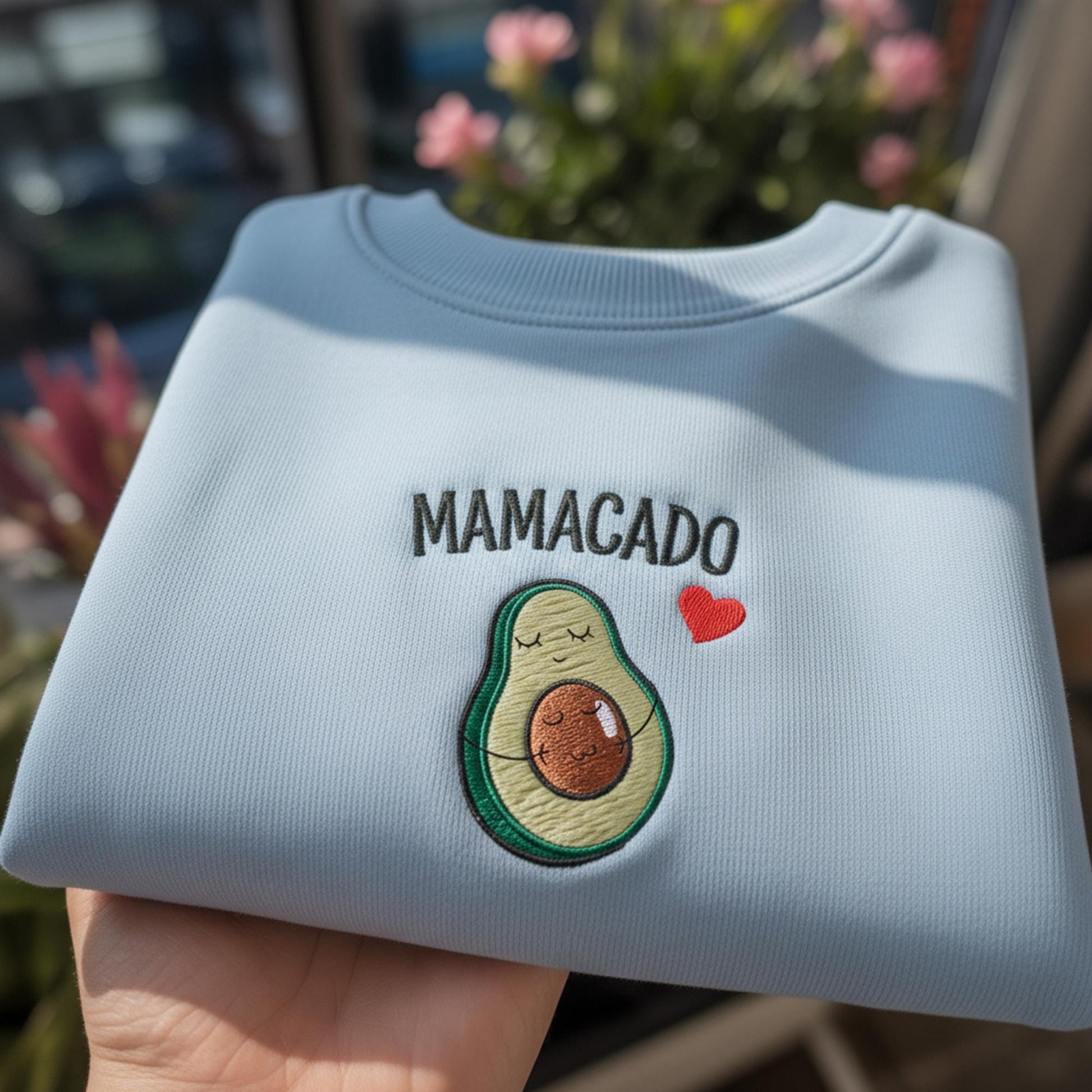 Mamacado Embroidered Sweatshirt, Funny Avocado Pregnancy Crewneck, New Mom Gift, Baby Shower Gift, Cute Pregnancy Reveal Shirt