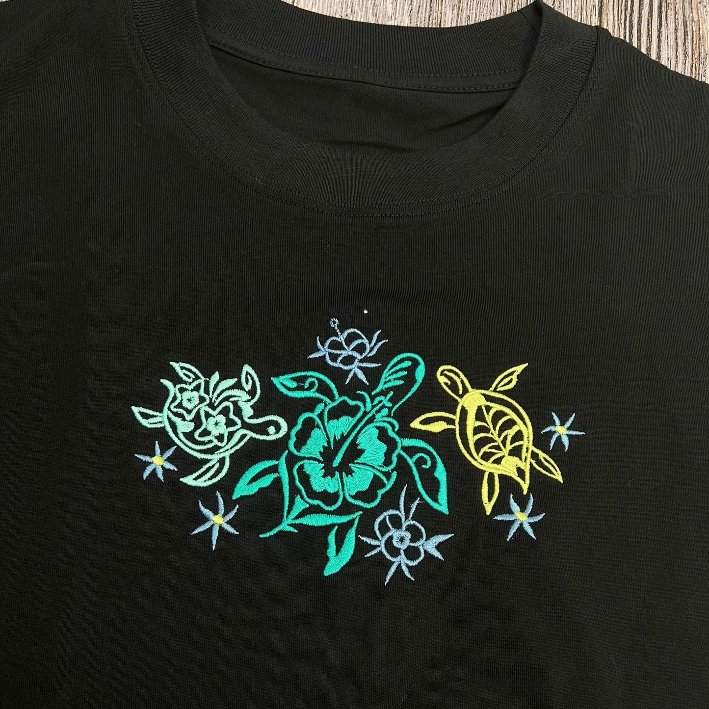 Tropical Turtles Embroidered Sweatshirt Sea Turtle Crewneck Beach Lover Coastal Gift