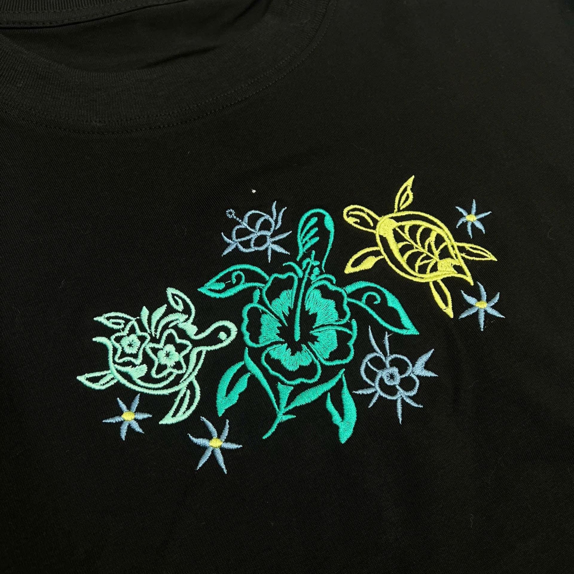 Tropical Turtles Embroidered Sweatshirt Sea Turtle Crewneck Beach Lover Coastal Gift