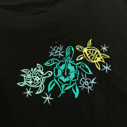 Tropical Turtles Embroidered Sweatshirt Sea Turtle Crewneck Beach Lover Coastal Gift