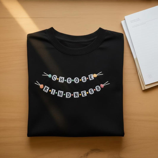 Sweatshirt Choose Kindness Embroidered Sweatshirt, Positive Quote Crewneck, Minimal Aesthetic Kindness Gift