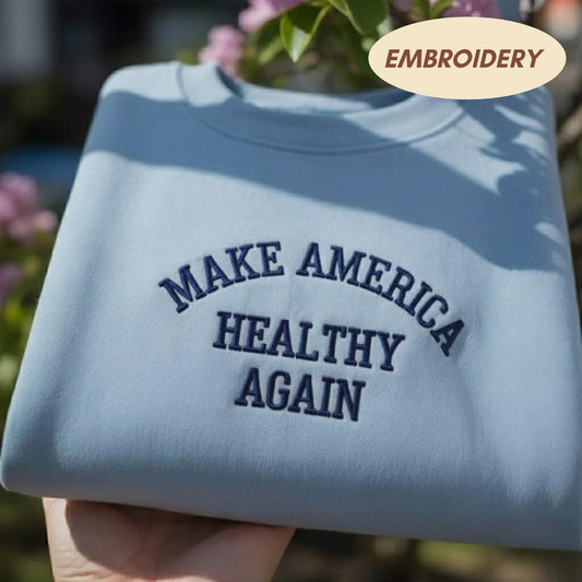 Make America Healthy Again Embroidered Shirt, MAHA Trump Movement Shirt, President Political Gift, Republican Shirt, MAGA MAHA Support Shirt