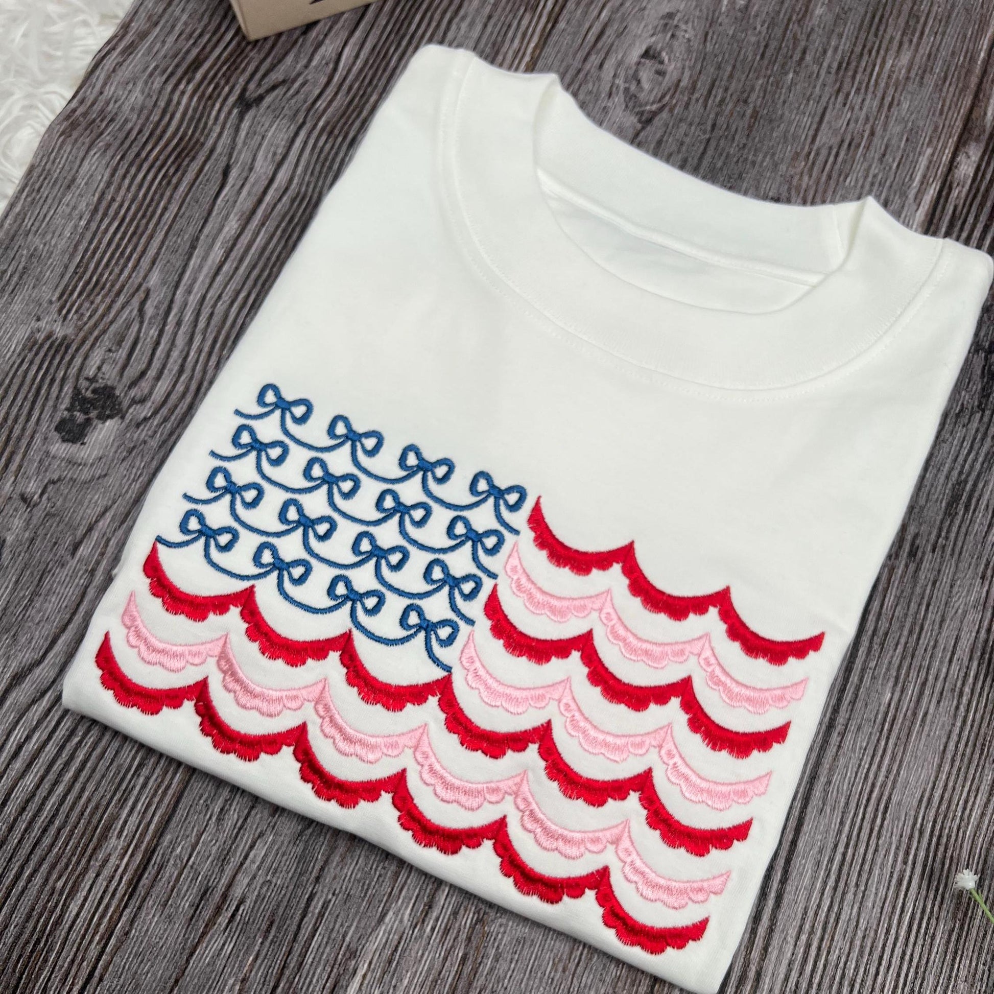 Shirt American Flag Embroidered Shirt, Coquette 4th of July Tee, Patriotic Summer Embroidery Gift