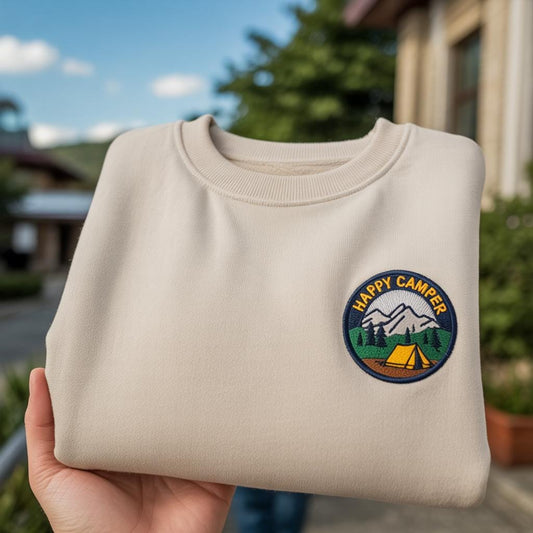 Happy Camper Bachelorette Party Embroidered Sweatshirt, Camping Life Sweatshirt, Camping Sweatshirt, Camp Life Shirt, Camping Sweatshirt