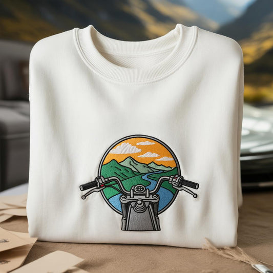 Happy Camper Motocross Party Embroidered Sweatshirt, Camping Life Sweatshirt, Camping Sweatshirt, Camp Life Shirt, Camping Sweatshirt