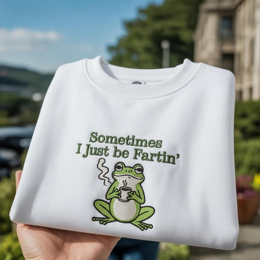 Embroidered Frog Sweatshirt, Funny Meme, Weirdcore Outfit