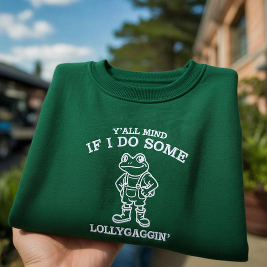 Embroidered Frog Sweatshirt, Funny Meme, Weirdcore Gen Z Shirt