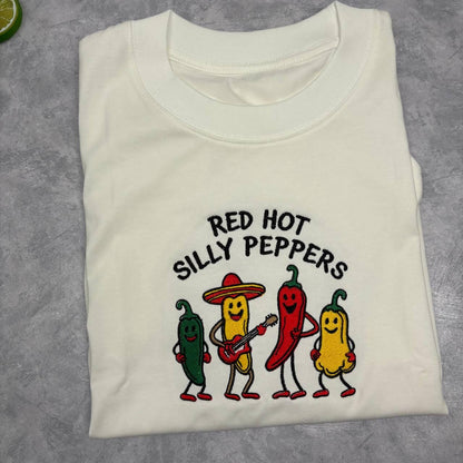 Silly Embroidered Sweatshirt, Funny Spicy Food Crewneck, Vegetable Humor Shirt, Cooking Lover Gift, Cute Silly Graphic Shirt