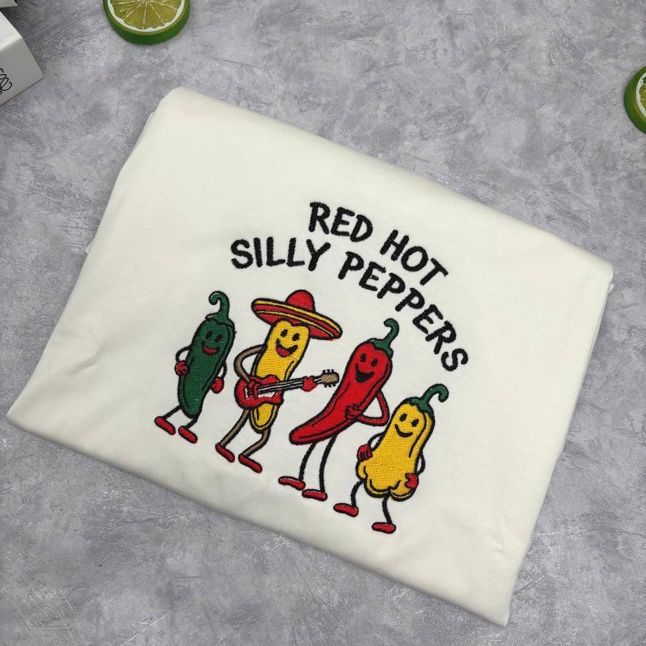 Silly Embroidered Sweatshirt, Funny Spicy Food Crewneck, Vegetable Humor Shirt, Cooking Lover Gift, Cute Silly Graphic Shirt