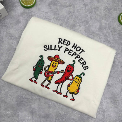 Silly Embroidered Sweatshirt, Funny Spicy Food Crewneck, Vegetable Humor Shirt, Cooking Lover Gift, Cute Silly Graphic Shirt
