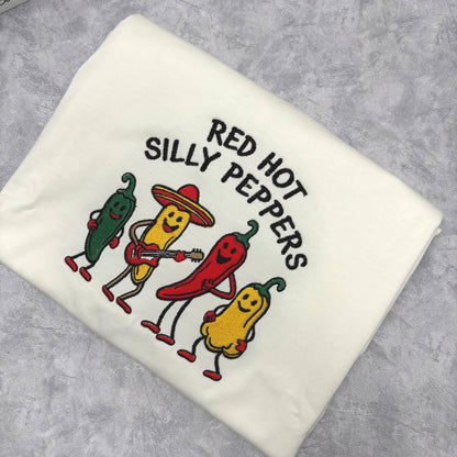 Silly Embroidered Sweatshirt, Funny Spicy Food Crewneck, Vegetable Humor Shirt, Cooking Lover Gift, Cute Silly Graphic Shirt