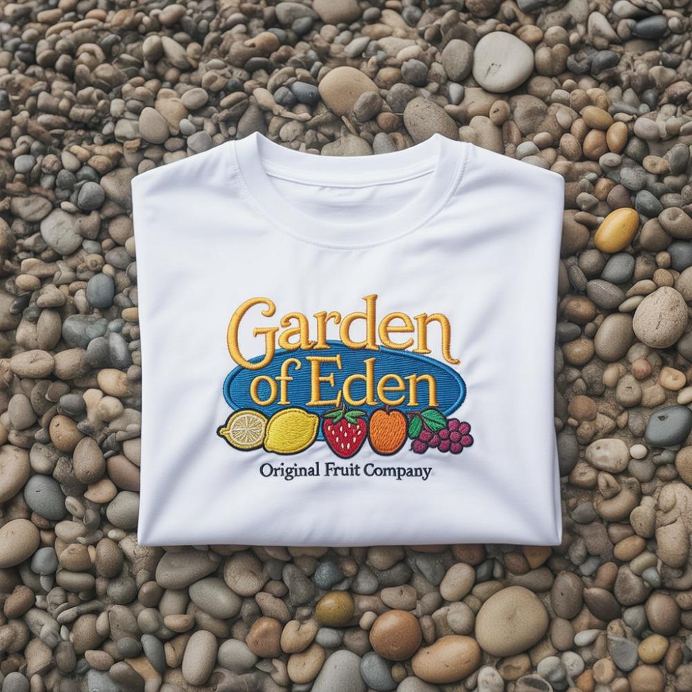 Sweatshirt Garden of Eden Embroidered Sweatshirt, Christian Vintage Fruit Design Crewneck, Faith Aesthetic Embroidery Gift