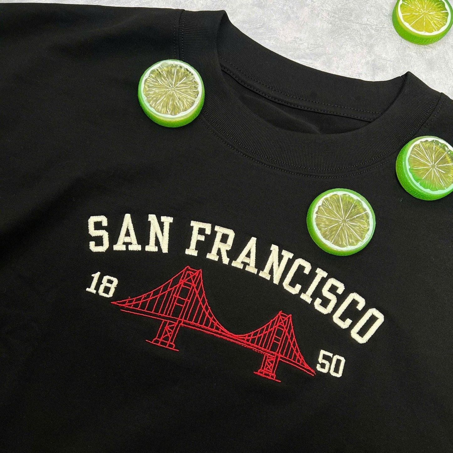 San Francisco Embroidered Sweatshirt, Vintage California Crewneck, Golden Gate Bridge Sweater, West Coast Travel Gift, Bay Area Shirt