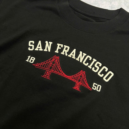 San Francisco Embroidered Sweatshirt, Vintage California Crewneck, Golden Gate Bridge Sweater, West Coast Travel Gift, Bay Area Shirt