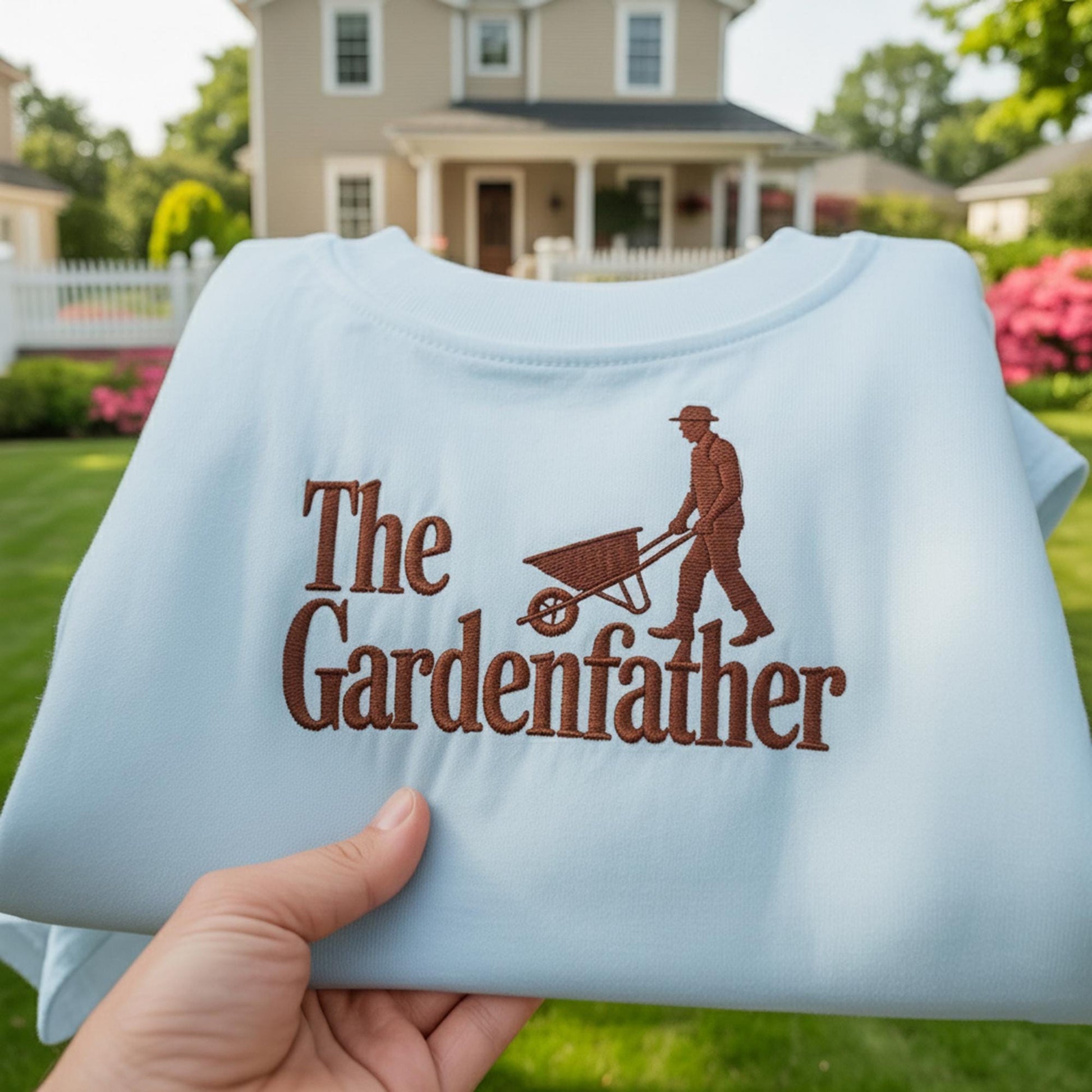 The Gardenfather Embroidered Sweatshirt, Funny Gardening Gift for Dad, Gardener Crewneck, Grandpa Garden Shirt, Aesthetic Nature Pullover