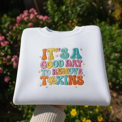 It’s A Great Day to Remove Toxins Embroidered Shirt, Custom Text Dialysis Nurse Design, Personalized Healthcare Gift