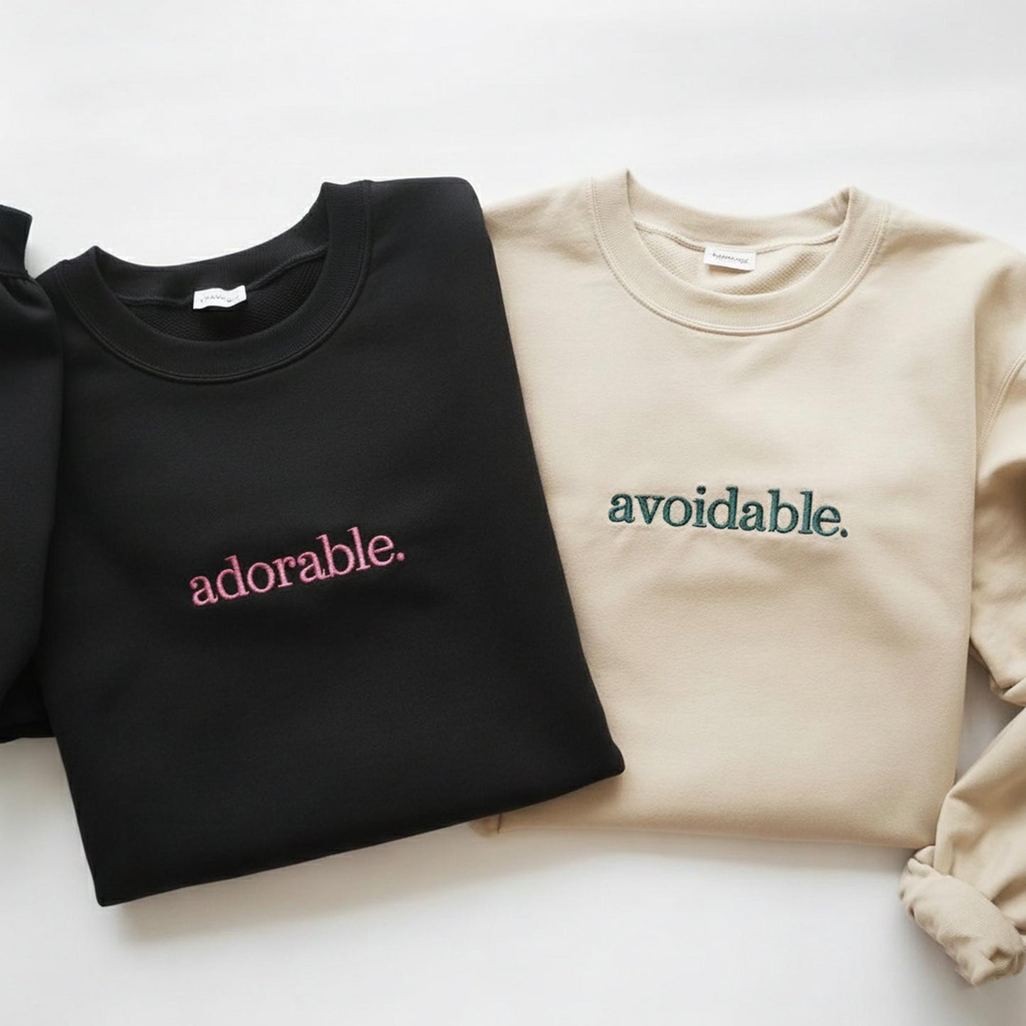 Adorable and Avoidable Matching Couple Sweatshirts, Funny Best Friend Gift Set, Sarcastic Anniversary Crewnecks, Aesthetic Relationship