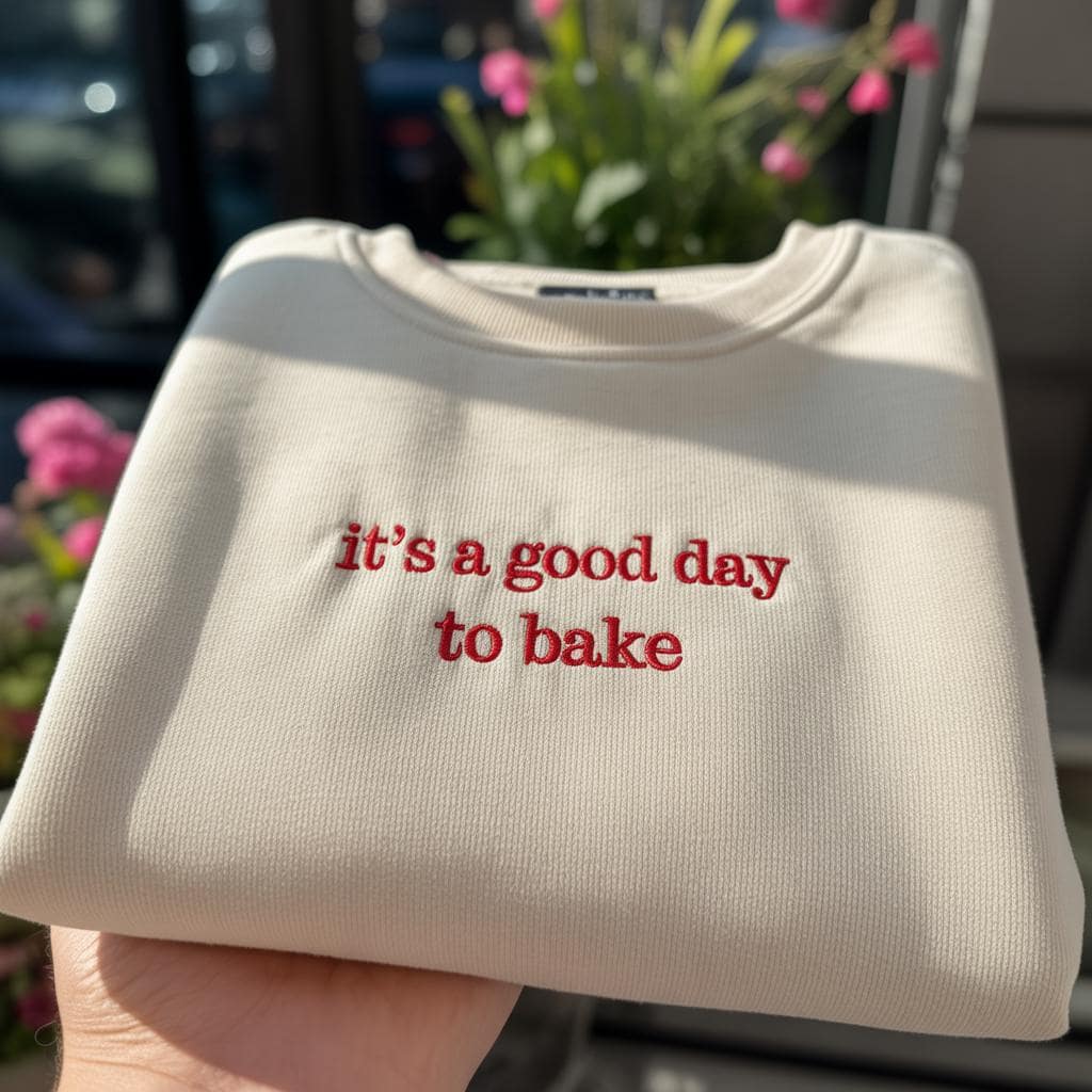 It's A Good Day To Bake Embroidered Sweatshirt, Baking Lover Gift Crewneck, Aesthetic Pastry Chef Shirt, Cute Home Baker Pullover