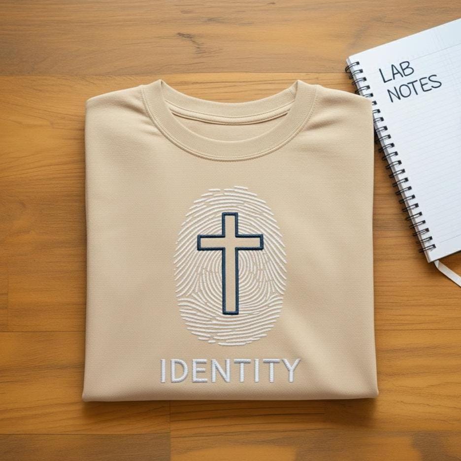 Sweatshirt Christian Identity Cross Embroidered Sweatshirt, Faith Fingerprint Design Crewneck, Inspirational Religious Gift