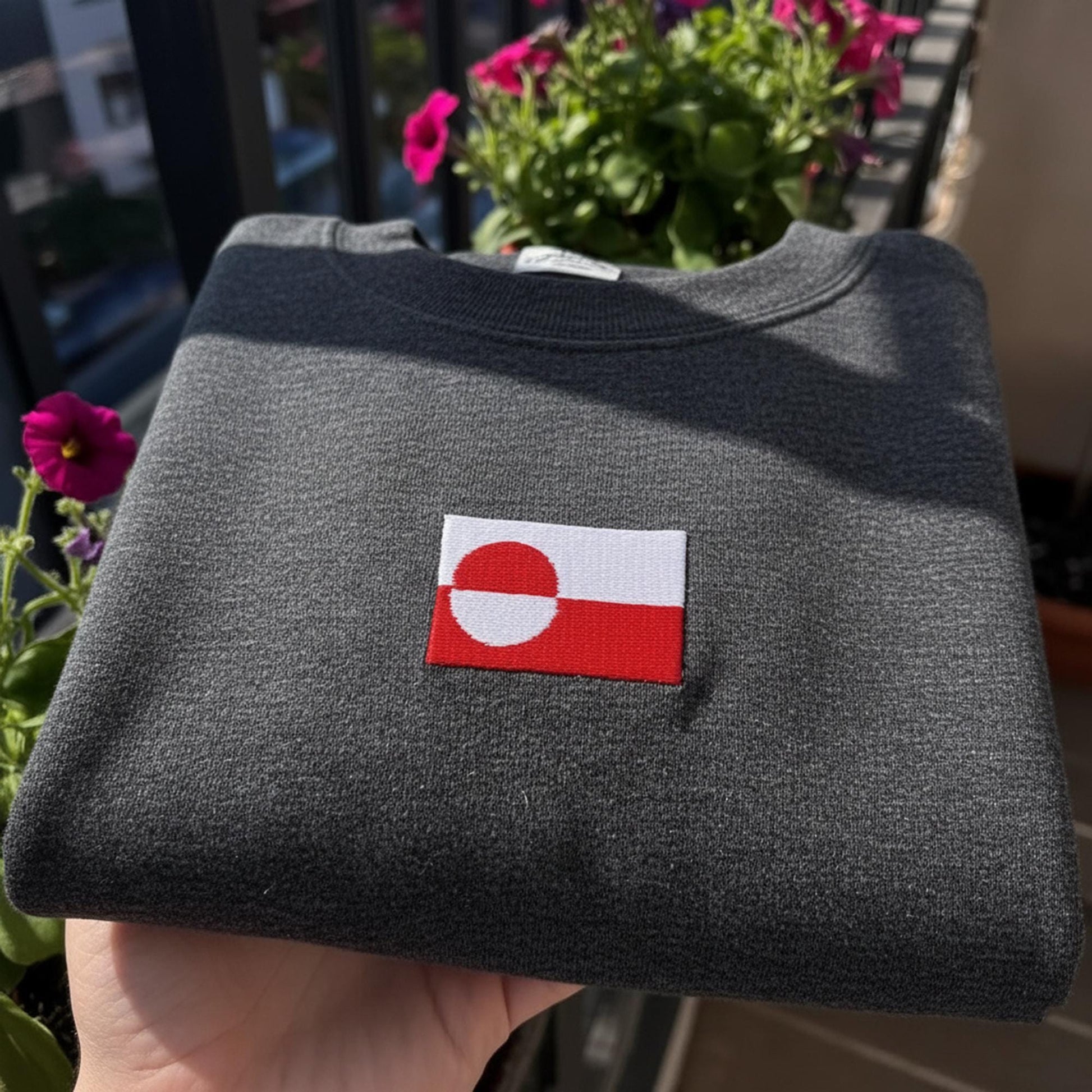 Sweatshirt Greenland Embroidered Sweatshirt, Greenland Flag Shirt, Minimal Nordic Country Sweatshirt, Travel Souvenir Gift