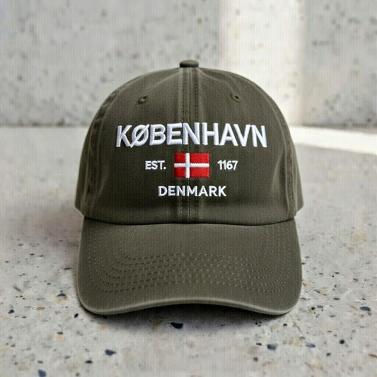 København Embroidered Dad Hat, Copenhagen Denmark Souvenir
