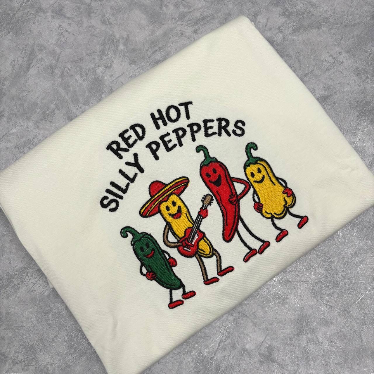 Silly Embroidered Sweatshirt, Funny Spicy Food Crewneck, Vegetable Humor Shirt, Cooking Lover Gift, Cute Silly Graphic Shirt